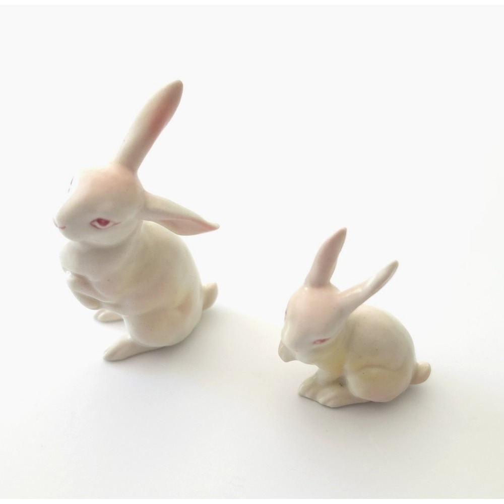 Vintage Lefton Bunny Rabbit Figurines Pair Made In Japan